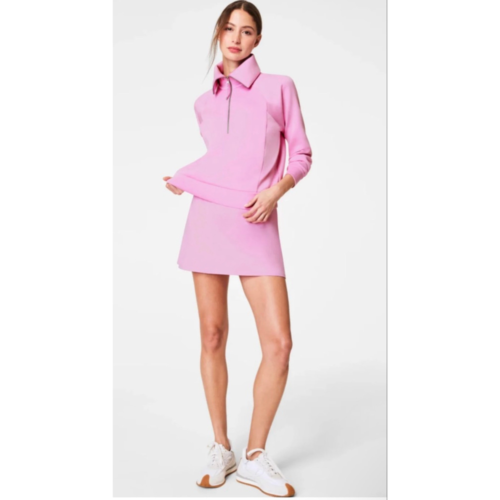 Women's Spanx Pink AirEssentials Half-Zip Sweatshirt Xl Petunia Pink - Picture 3 of 5
